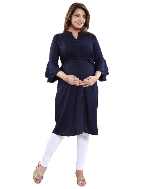 navy blue maternity wear kurta - 20361195 - Very Small Image - 1