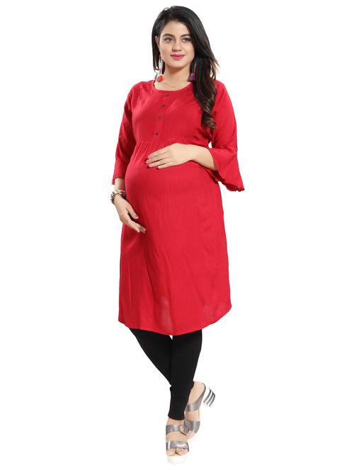 red maternity wear kurta - 20361201 - Very Small Image - 1