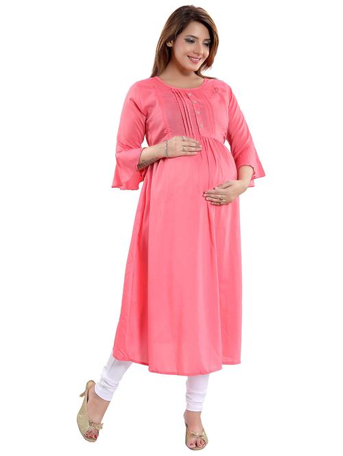 pink maternity wear kurta - 20361224 - Very Small Image - 1