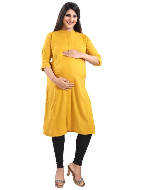 yellow maternity wear kurta - 20361242 - Very Small Image - 1