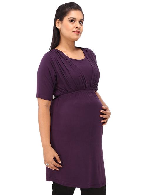 women's purple viscose maternity wear - 20361282 - Very Small Image - 1