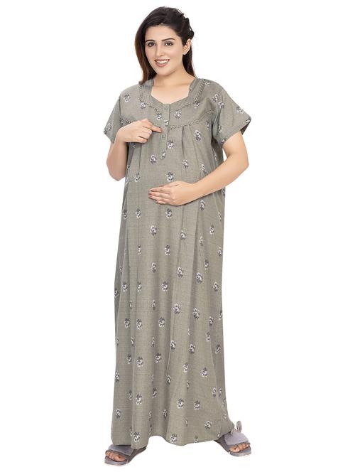 floral printed maternity night wear - 20361341 - Very Small Image - 1