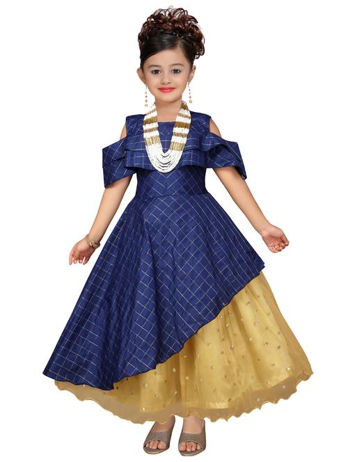 girls round neck cold shoulder frock - 20362588 - Very Small Image - 1