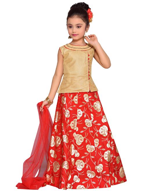red foil print lehenga choli - 20362670 - Very Small Image - 1