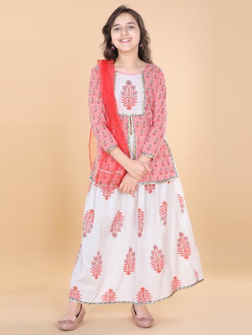 girls printed lehenga choli - 20362708 - Very Small Image - 1