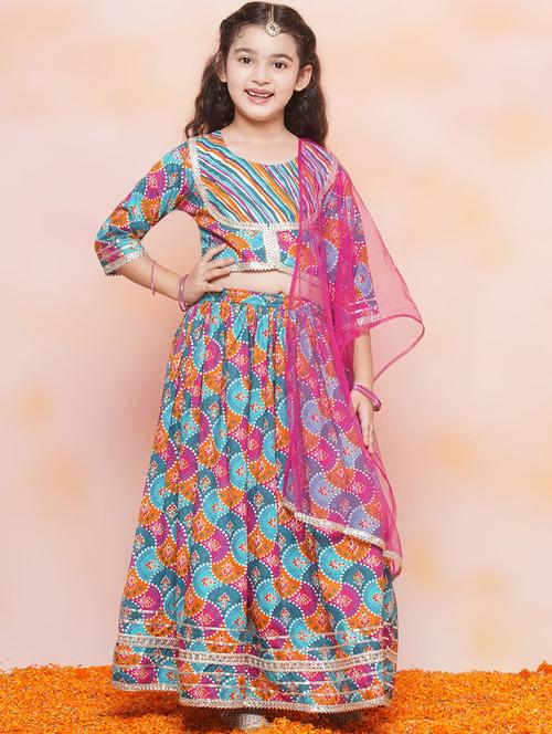 pink cotton lehenga choli - 20362709 - Very Small Image - 1