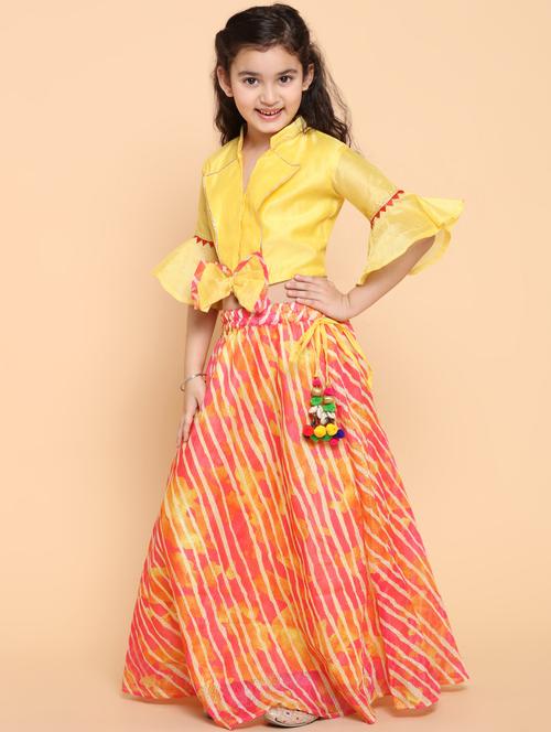 yellow cotton lehenga choli - 20362711 - Very Small Image - 1