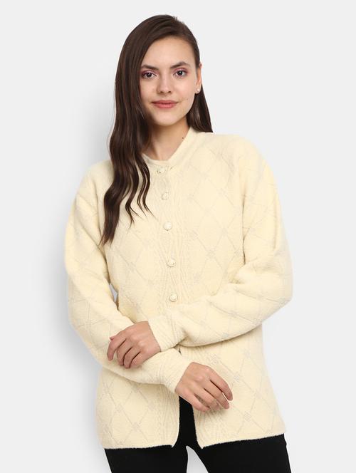 women's lemon sherbet jacquard cardigan - 20362832 - Very Small Image - 1