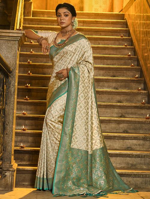 women's banarasi saree with blouse - 20363442 - Very Small Image - 1