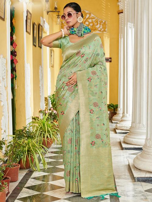 women's banarasi saree with blouse - 20363462 - Very Small Image - 1