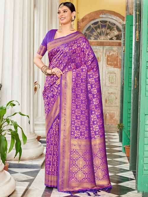 women's banarasi saree - 20363467 - Very Small Image - 1