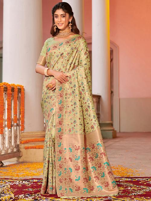 women's banarasi saree - 20363476 - Very Small Image - 1