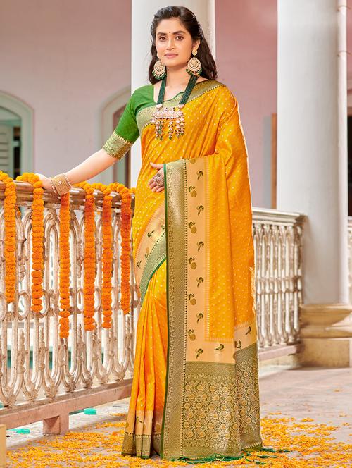women's banarasi saree with blouse - 20363485 - Very Small Image - 1