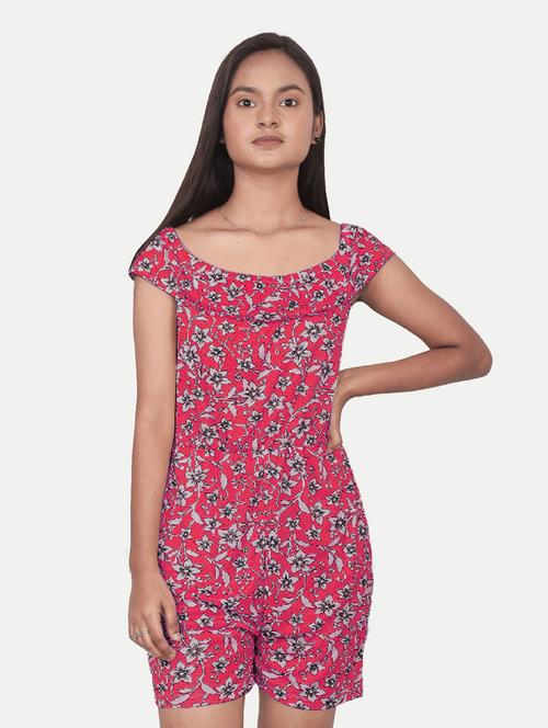 girls floral print jump suit - 20364566 - Very Small Image - 1
