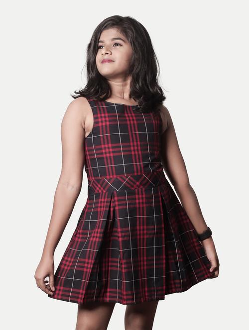 girls checkered cotton frock - 20364923 - Very Small Image - 1