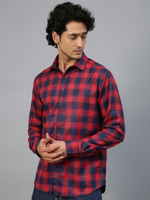 men multi colored checkered long sleeves casual shirt - 20365198 - Very Small Image - 1