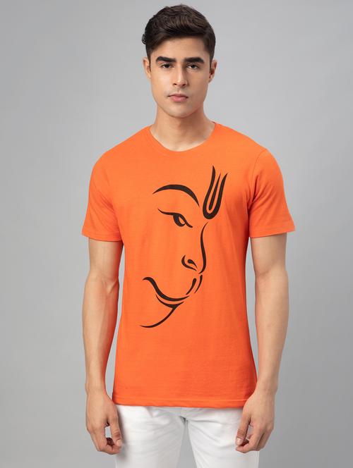 orange graphic print short sleeve t-shirt - 20366364 - Very Small Image - 1