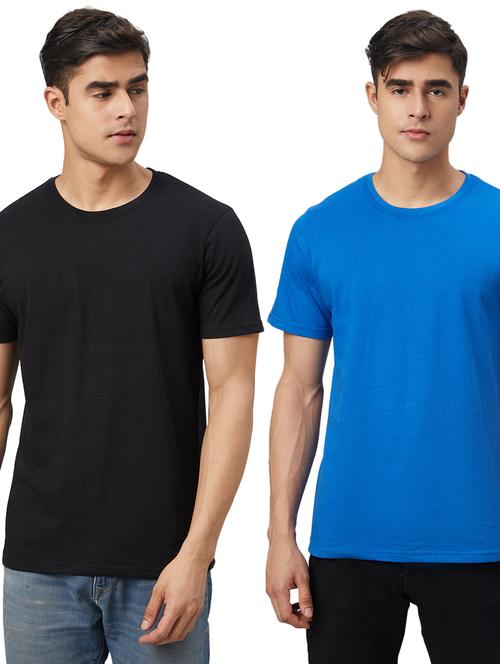 pack of 2 round neck solid t-shirts - 20366397 - Very Small Image - 1