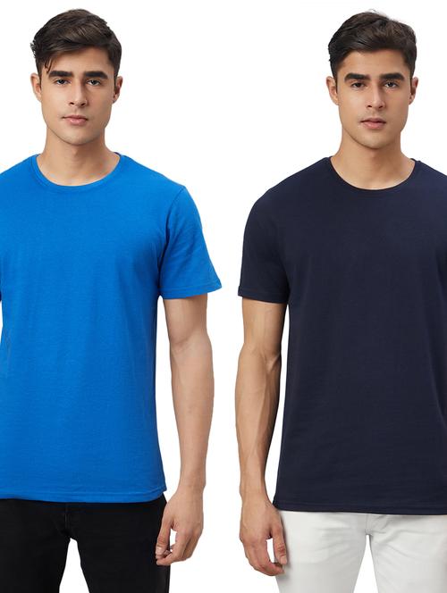 pack of 2 round neck solid t-shirts - 20366404 - Very Small Image - 1