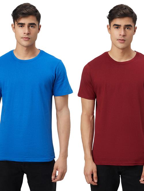 pack of 2 round neck solid t-shirts - 20366407 - Very Small Image - 1