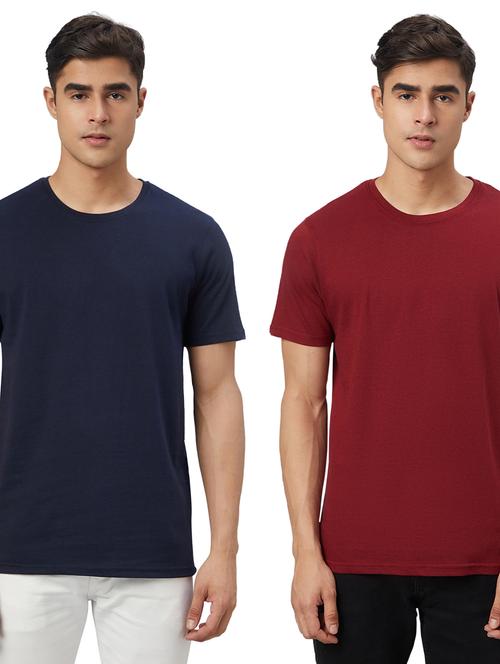 pack of 2 round neck solid t-shirts - 20366414 - Very Small Image - 1