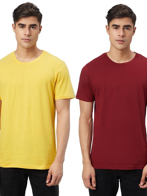 pack of 2 round neck solid t-shirts - 20366428 - Very Small Image - 1