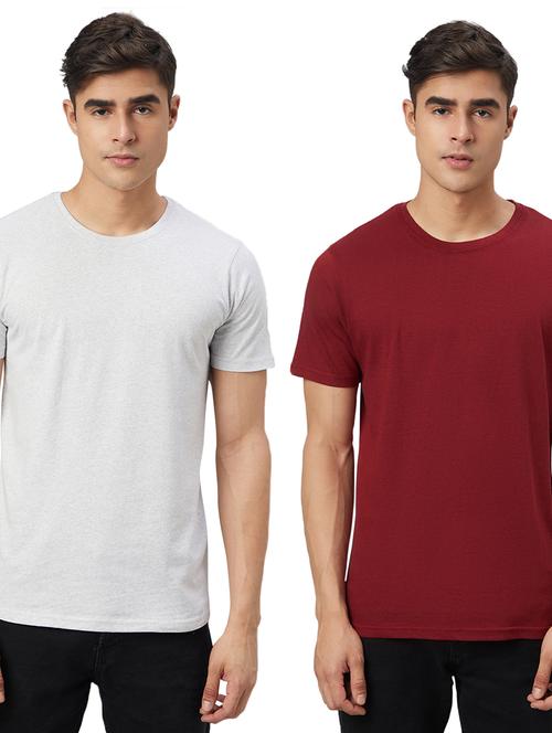 pack of 2 round neck solid t-shirts - 20366438 - Very Small Image - 1