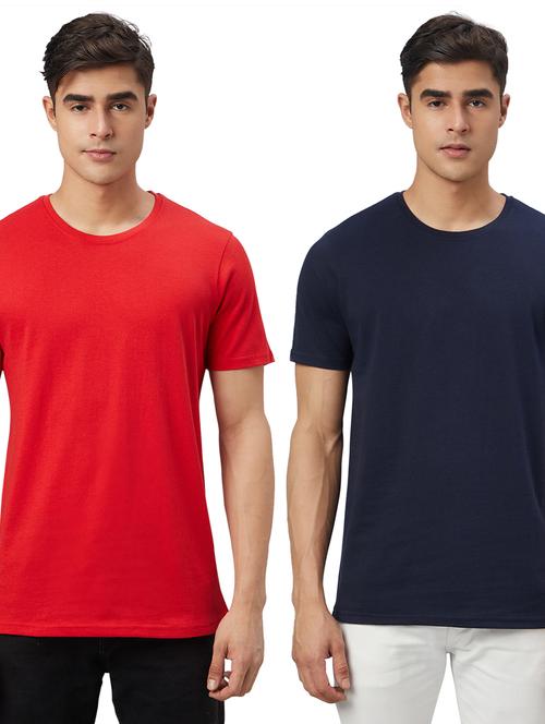 pack of 2 round neck solid t-shirts - 20366444 - Very Small Image - 1