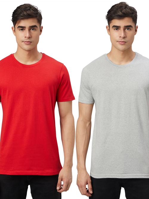 pack of 2 round neck solid t-shirts - 20366445 - Very Small Image - 1