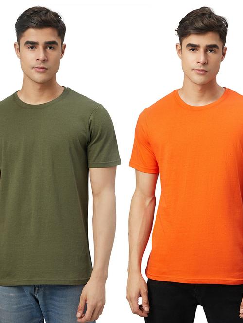 pack of 2 round neck solid t-shirts - 20366451 - Very Small Image - 1