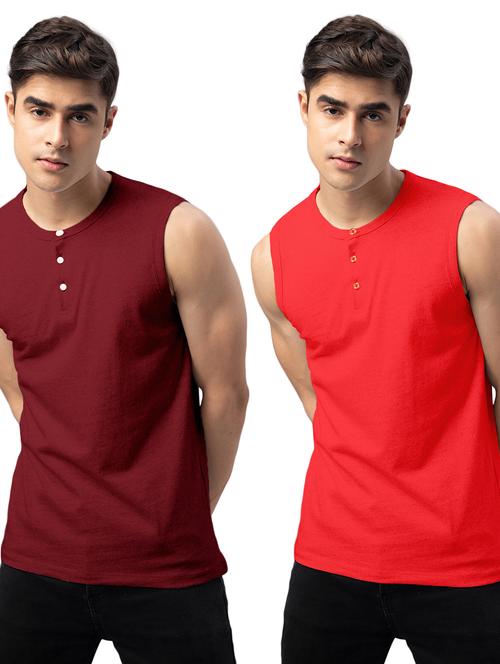 pack of 2 solid sleeveless t-shirts - 20366852 - Very Small Image - 1