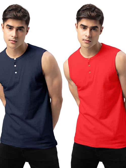 pack of 2 solid sleeveless t-shirts - 20366861 - Very Small Image - 1