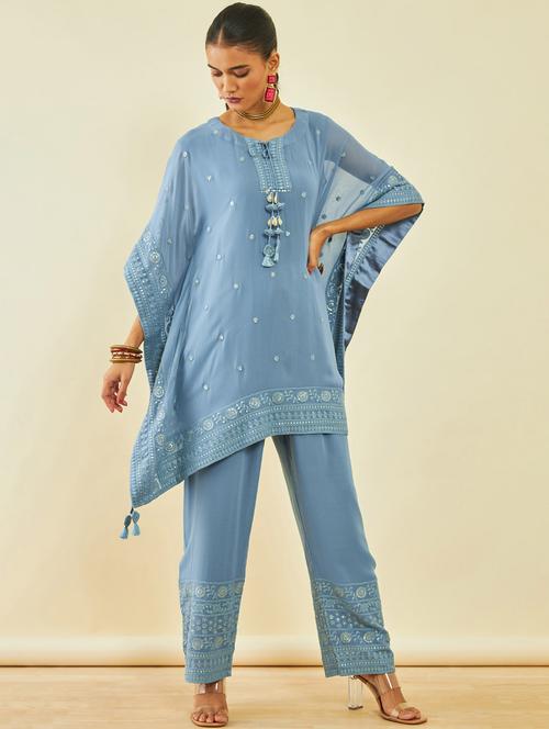 light blue kaftan set - 20367213 - Very Small Image - 1