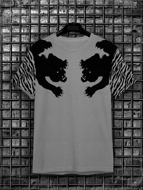 grey printed short sleeve t-shirt - 20367245 - Very Small Image - 1