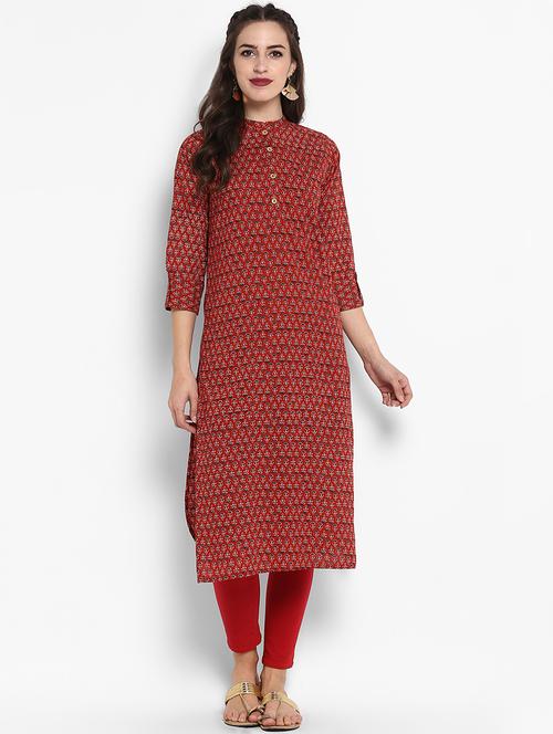 women block printed straight kurta - 20367563 - Very Small Image - 1