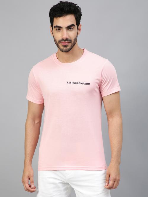 pink typographic print round neck t-shirt - 20367796 - Very Small Image - 1
