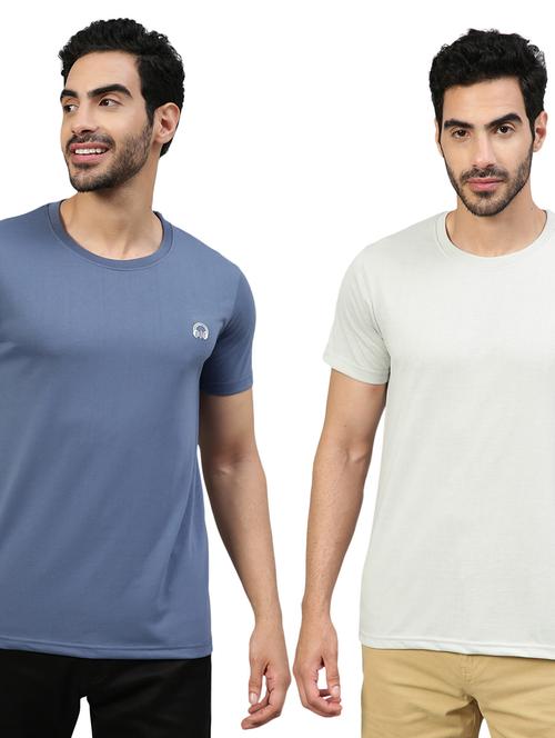 pack of 2 round neck solid t-shirt - 20368221 - Very Small Image - 1