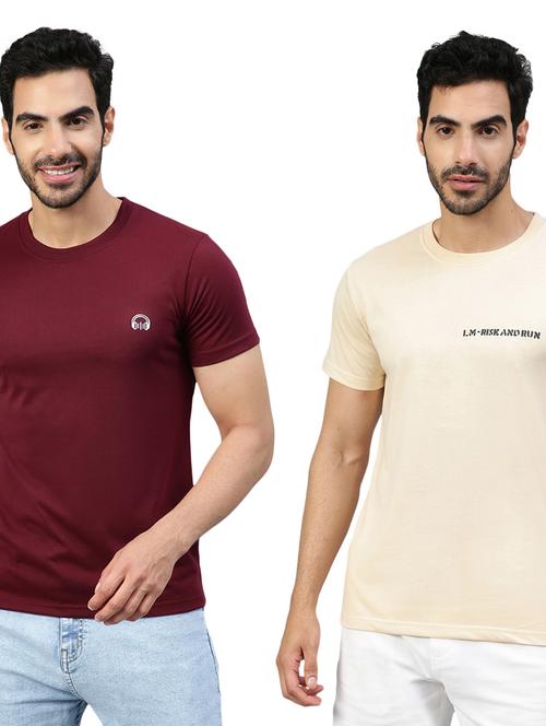 pack of 2 solid round neck t-shirt - 20368329 - Very Small Image - 1