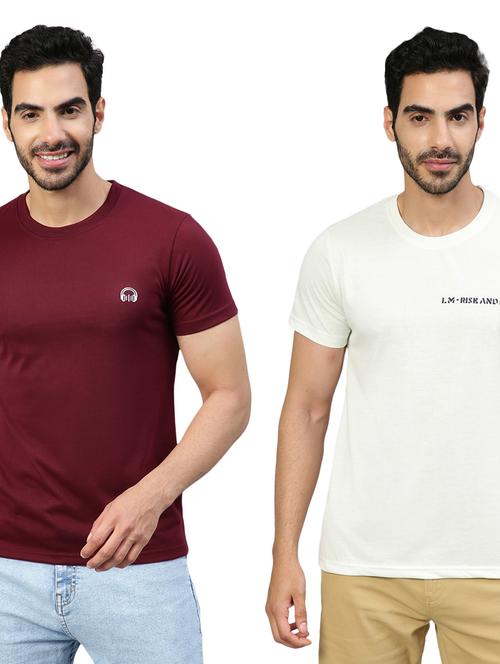 pack of 2 solid round neck t-shirt - 20368330 - Very Small Image - 1
