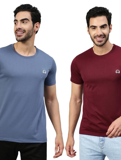 pack of 2 solid round neck t-shirt - 20368336 - Very Small Image - 1