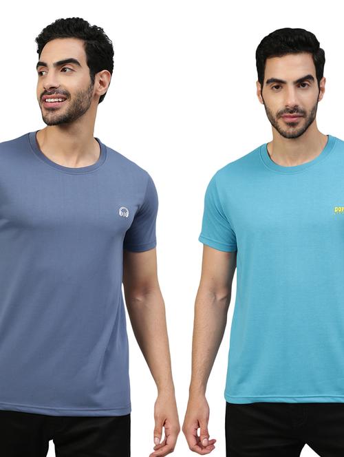 pack of 2 round neck solid t-shirts - 20368455 - Very Small Image - 1