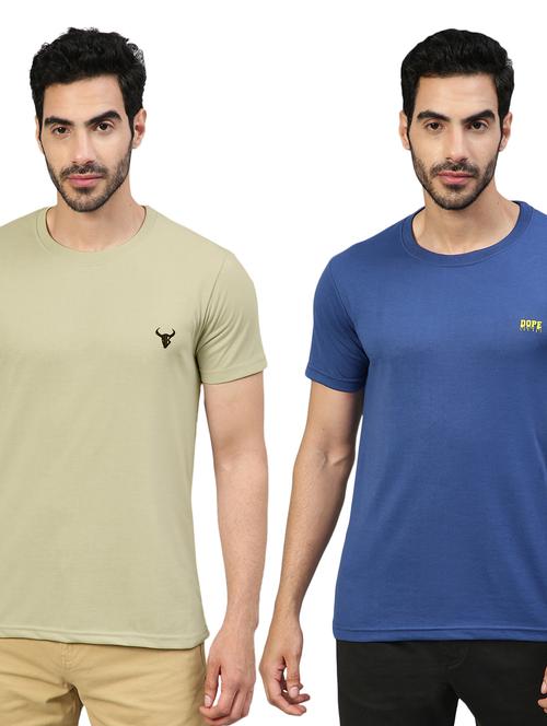 pack of 2 round neck solid t-shirts - 20368486 - Very Small Image - 1