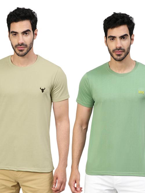 pack of 2 round neck solid t-shirts - 20368494 - Very Small Image - 1