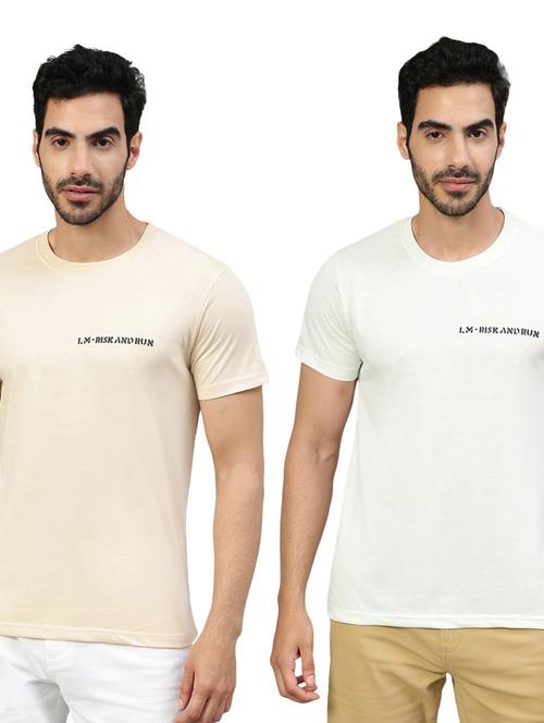 pack of 2 round neck solid t-shirts - 20368495 - Very Small Image - 1