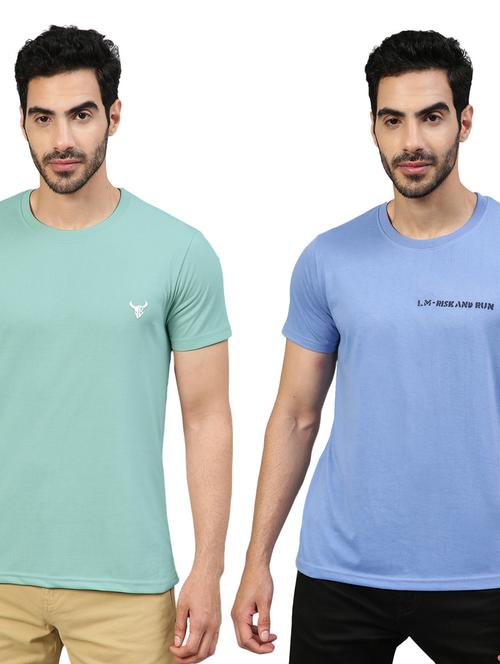 pack of 2 round neck solid t-shirts - 20368529 - Very Small Image - 1