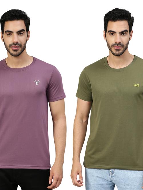 pack of 2 solid round neck t-shirt - 20368541 - Very Small Image - 1
