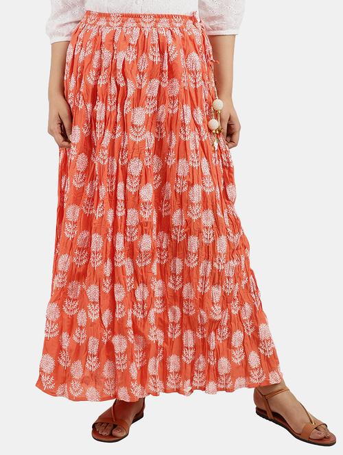 orange flared long skirt - 20368812 - Very Small Image - 1