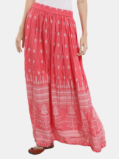 pink flared long skirt - 20368817 - Very Small Image - 1