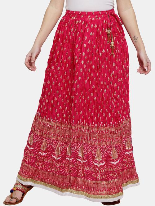 pink flared long skirt - 20368819 - Very Small Image - 1