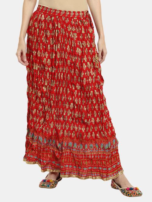 red flared long skirt - 20368820 - Very Small Image - 1